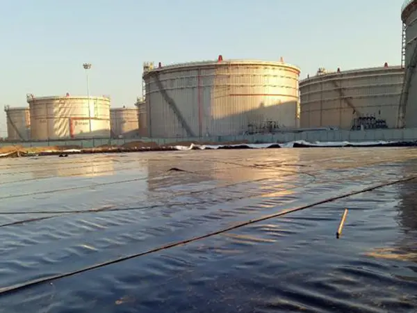 Geomembrane oil tank area seepage prevention construction site